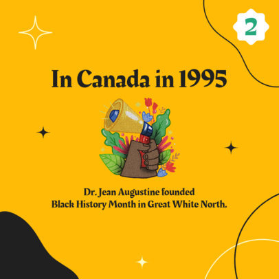 Black History Month-Themed Instagram Post Design Creator Featuring Historical Facts 4662g-4740