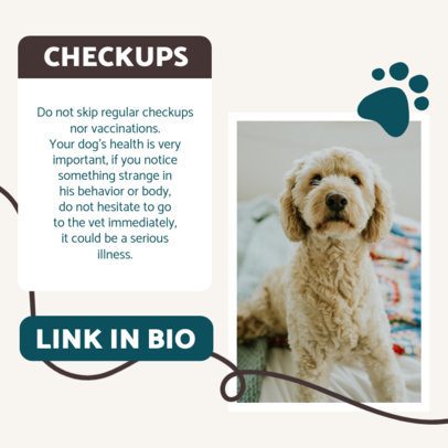 Instagram Post Maker Featuring an Advice Guide for Healthy Pets