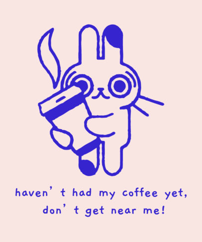 Coffee-Themed Tote Bag Design Maker Featuring a Cute Bunny Graphic