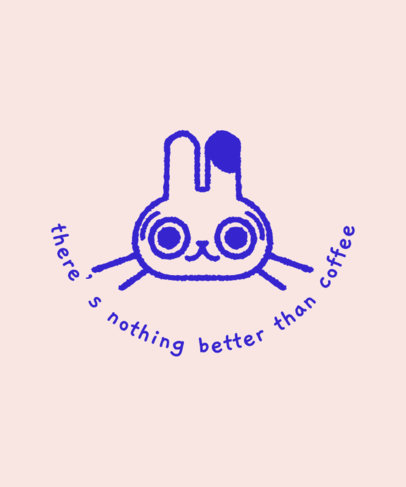 Coffee-Themed T-Shirt Design Maker Featuring a Bunny Graphic