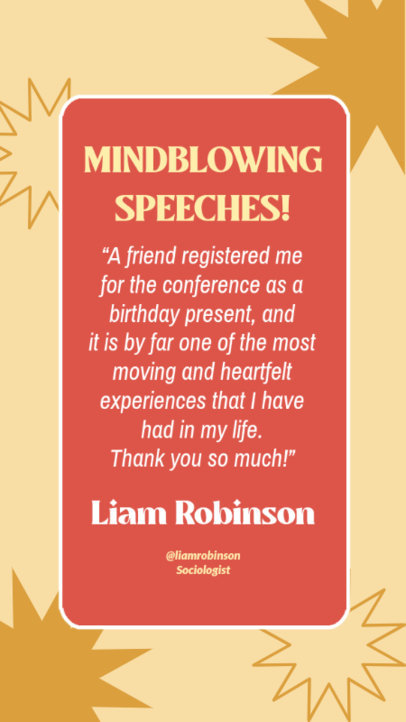 Instagram Story Maker Featuring an Inspiring Testimonial and a Colorful Background 4789