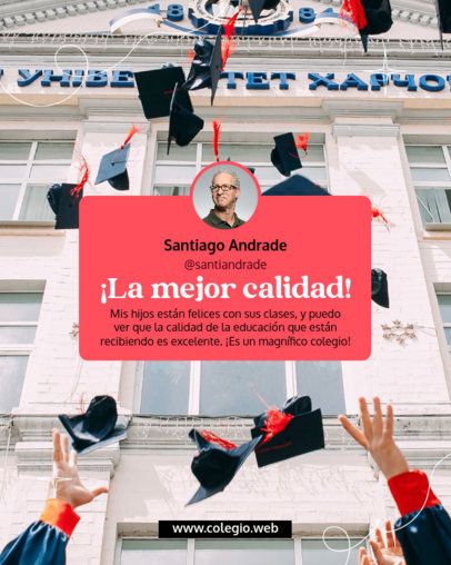 Instagram Post Maker for a Customer Review of a University