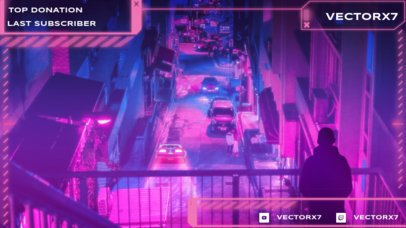 Twitch Overlay Design Maker for Game Players Featuring a Cyberpunk Theme