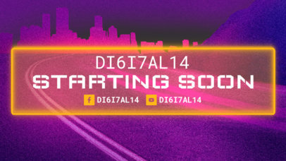 Twitch Starting Soon Screen Design Template Featuring a Cyberpunk Theme