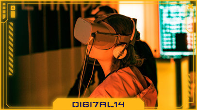 Twitch Webcam Frame Overlay Design Template With a Cyberpunk Theme 3371g