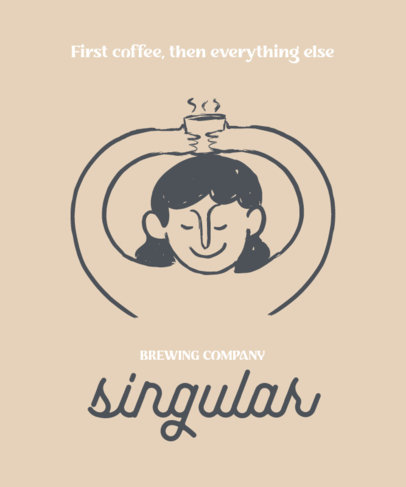 Minimalistic T-Shirt Design Generator Featuring a Coffee Quote