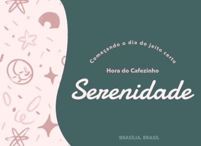 Coffee-Themed Greeting Card Design Generator Featuring Cute Graphics 5226b 