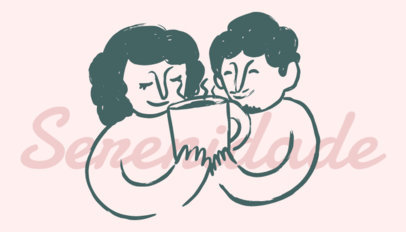 Front Business Card Generator Featuring a Couple Drinking Coffee 5226b