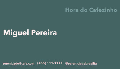 Back Business Card Generator for a Coffee Shop Featuring Contact Info 5226b 