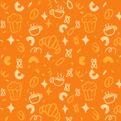 Print Pattern Design Template for a Coffee Shop With Dessert Icons