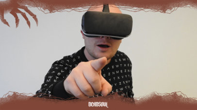 Webcam Frame Overlay Design Template Featuring a Horror Layout 3491c