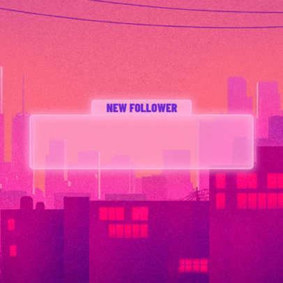 New Follower Alert Box Template Featuring a Cyberpunk Aesthetic