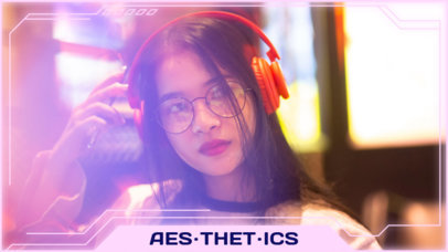 Webcam Frame Overlay Design Creator Featuring a Cyberpunk Aesthetic 3371b