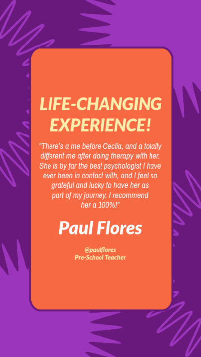 Instagram Story Design Template to Promote a Long Client Review 4789a