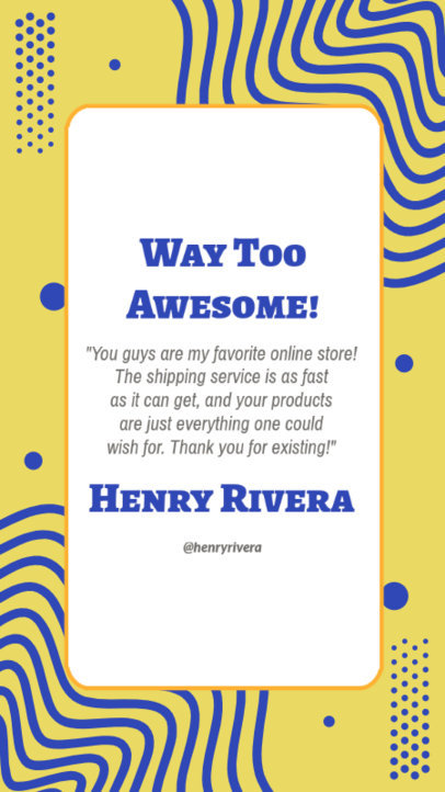 Instagram Story Maker Featuring a Positive Review and Cool Graphics