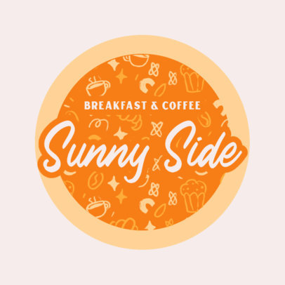 Coffee-Themed Sticker Design Template Featuring Dessert Graphics