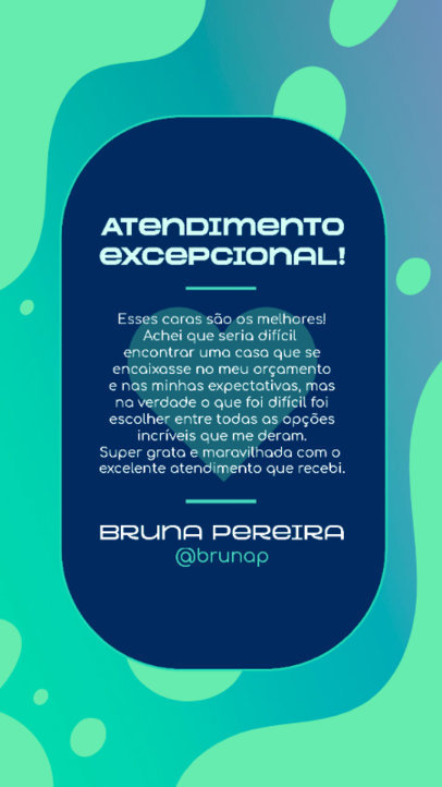 Instagram Story Design Template Featuring a Positive Feedback for a Real State Business 4788i