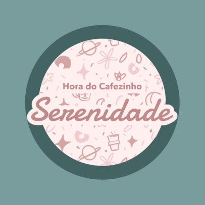 Illustrated Sticker Design Creator Featuring a Coffee Theme