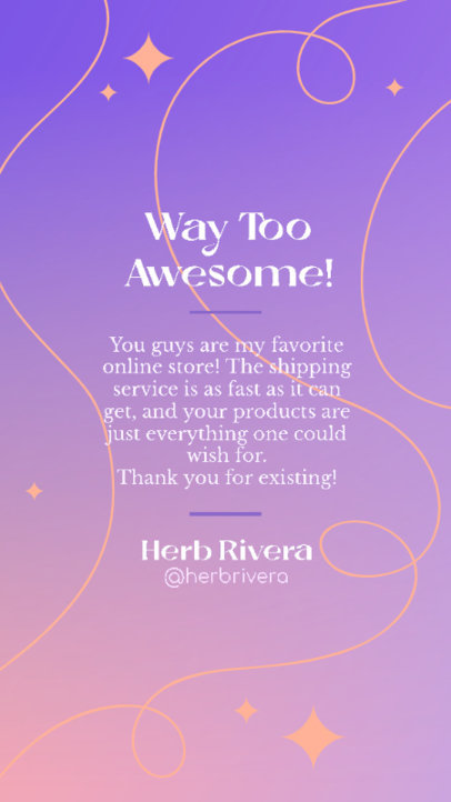 Customer Review Instagram Story Design Template for an Online Store