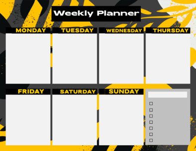 Weekly Calendar Design Creator Featuring an Organic Background Pattern 4792c