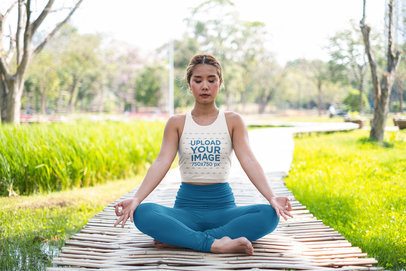 Mockup of a Woman Meditating With a Cropped Tank Top  m21618 r-el2
