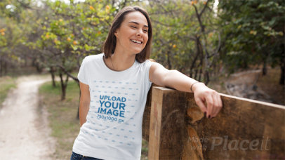 Pretty Woman Wearing T-Shirt Stop Motion at a Park