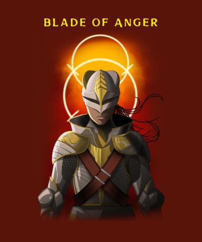 Soulslike-Inspired T-Shirt Design Generator Featuring an Illustrated Character 5247a