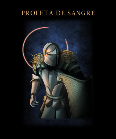 Gaming T-Shirt Design Creator Featuring a Character Inspired by Soulslike 5247b