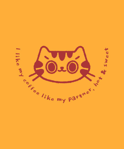 T-Shirt Design Generator Featuring a Cat Illustration and a Coffee Quote
