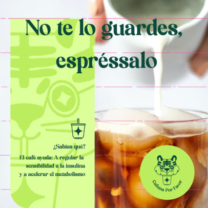 Informative Instagram Post Generator Featuring a Coffee Fact