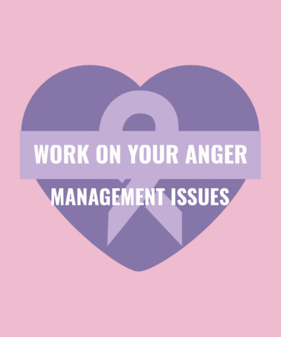 T-Shirt Design Template for a Domestic Violence Awareness Theme