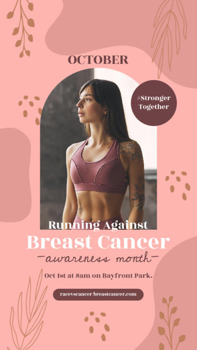 Instagram Story Template Featuring a Breast Cancer Awareness Theme