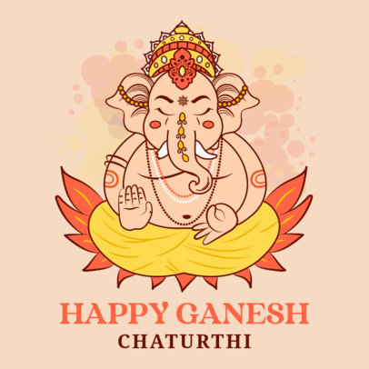 Illustrated Instagram Post Creator for a Happy Ganesh Chaturthi 3949a