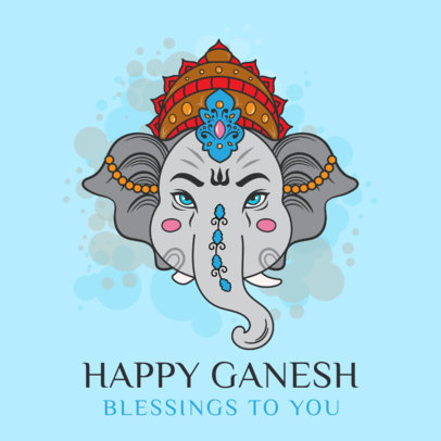Instagram Post Generator with a Ganesh Illustration and a Quote 3949e