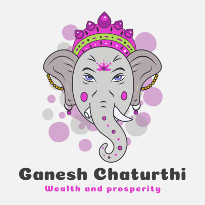 Instagram Post Maker for Ganesh Chaturthi with an Illustration and Unique Fonts 3949d