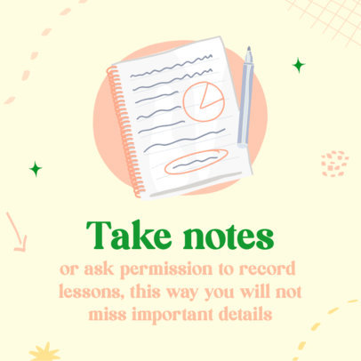 Instagram Post Maker Featuring a Tip for Back to School