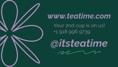 Back Business Card Maker for a Tea Shop With Contact Info 5280