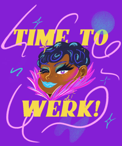 Fun T-Shirt Design Template Featuring Lively Drag Queen Characters 5274