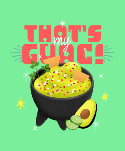 T-Shirt Design Maker Featuring an Illustrated Guacamole