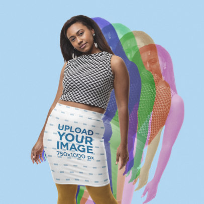 Mockup of a Woman With a Retro Pencil Skirt m26563