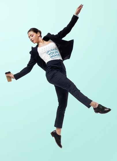 Tank Top Mockup Featuring a Woman in a Dancing Pose m28567 r-el2