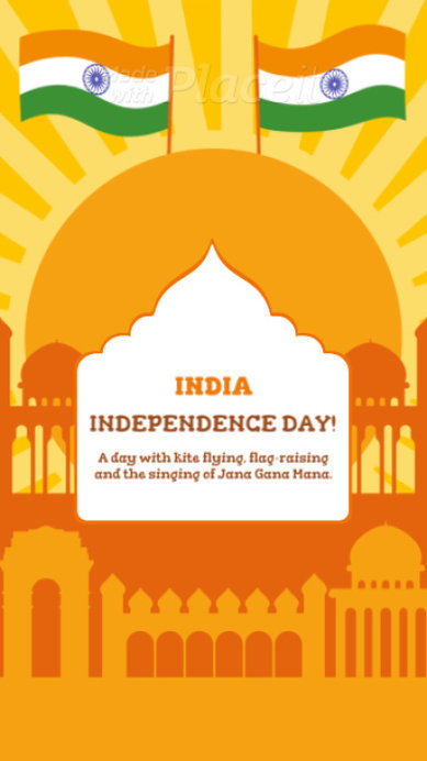 Instagram Story Video Creator Featuring Colorful Graphics for India's Independence Day
