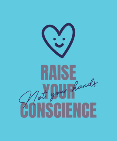 T-Shirt Design Template with a Smiling Heart and a Quote for Domestic Violence Awareness
