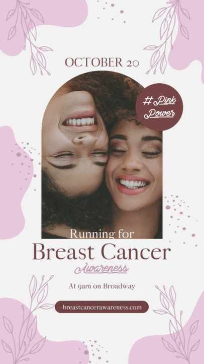 Instagram Story Maker for a Breast Cancer-Themed Charity Run 4798a