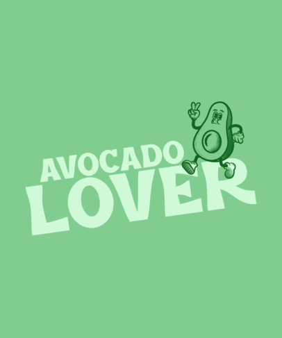 T-Shirt Design Maker for Guacamole Fans Featuring a Cartoonish Avocado