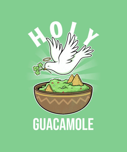 T-Shirt Design Generator Featuring a White Dove Flying Over a Guacamole Bowl 3850g-4739