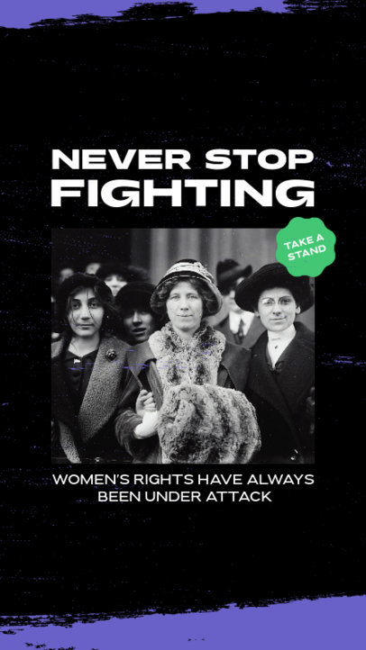 Feminist Instagram Story Design Template with a Picture and a Quote