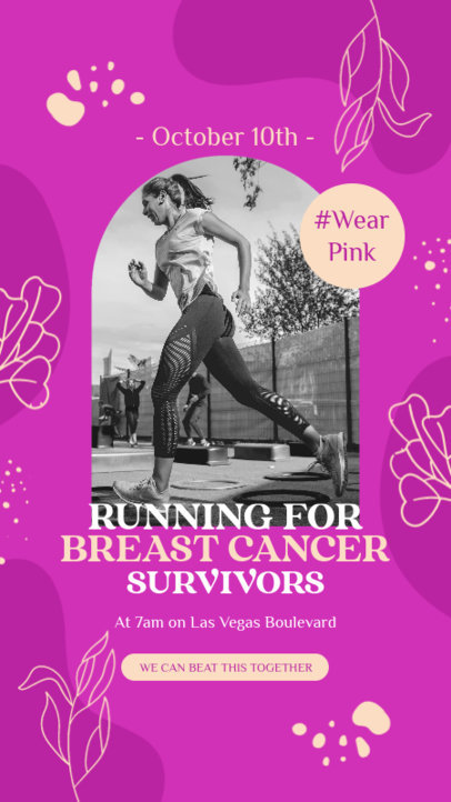 Instagram Story Maker with a Charity Run Invite for Breast Cancer Survivors 4798e