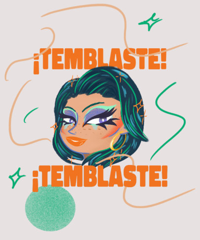 Fun T-Shirt Design Creator Featuring a Drag Queen With a Colorful Eye Shadow 5274b