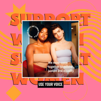 Instagram Post Maker Featuring a Picture and a Women’s Rights Theme